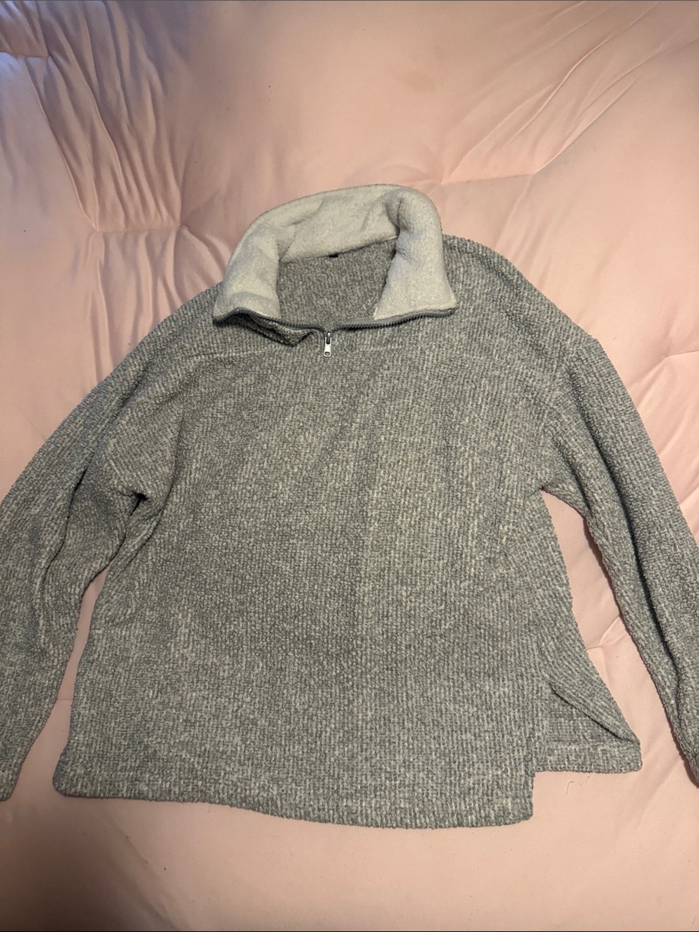 Women’s Half-Zip Knit Sweater Pullover - Light Gray